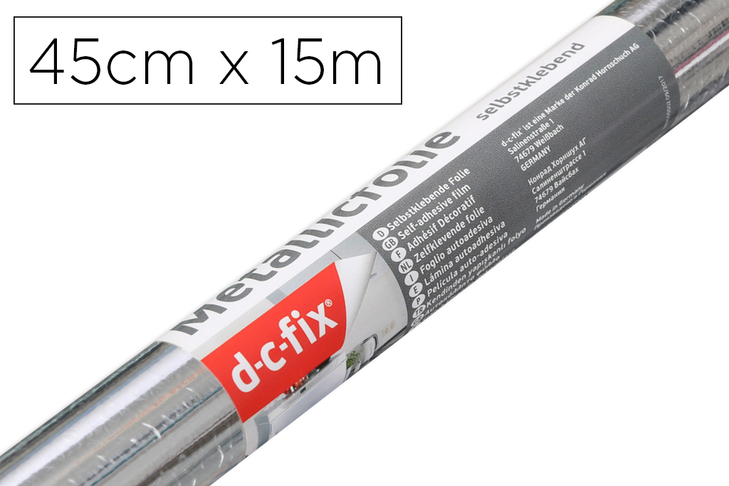 Rollo adhesivo d-c-fix plata brillo ancho 45 cm largo 15 mt