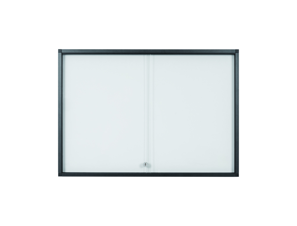 Vitrina de anuncios bi-office 18 a4 magnetica para interior slim antracita 1351x39x946 mm