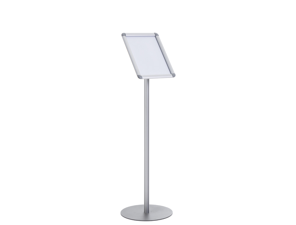 Expositor de pie bi-office para formato din a4 marco aluminio plegable 1100x320 cm