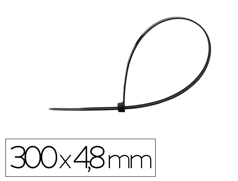 Brida q-connect color negro 300x4,8 mm bolsa de 100 unidades