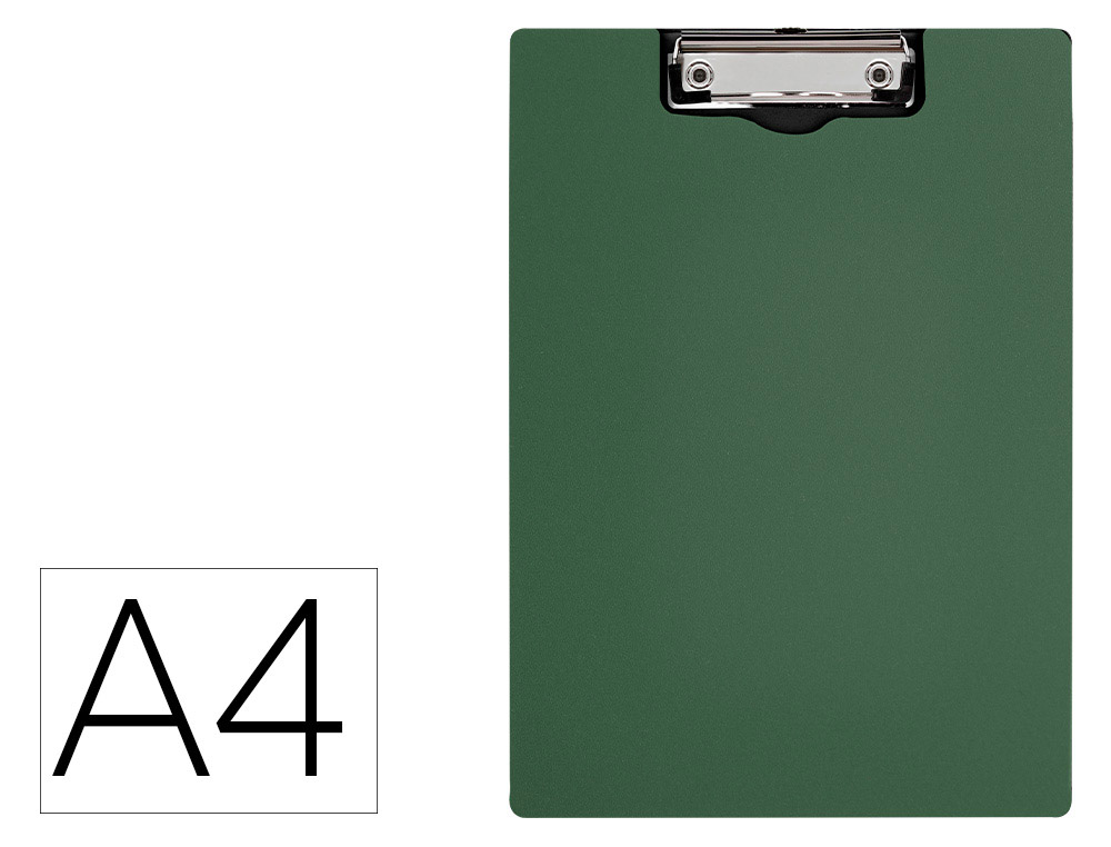 Carpeta q-connect miniclip superior din a4 plastico 50% reciclado verde oliva grosor 2,1 mm