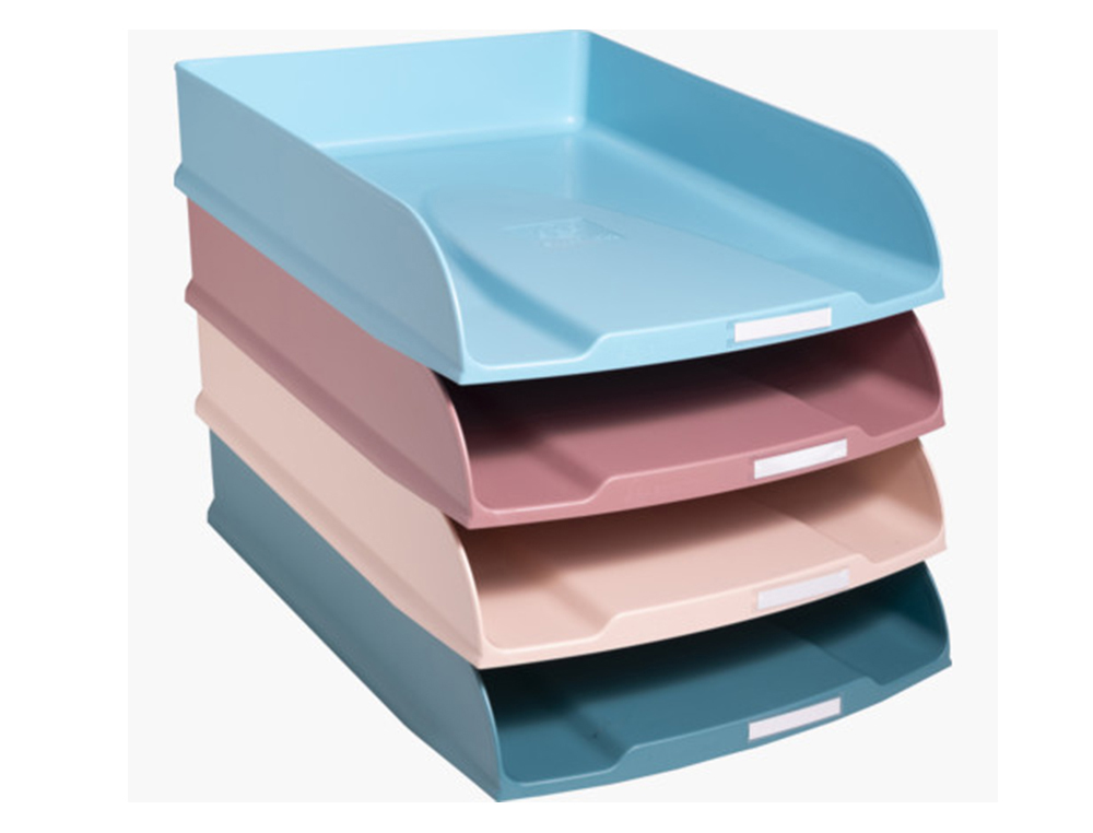 Bandeja sobremesa exacompta combo styli plastico reciclado set 4 unidades colores surtidos