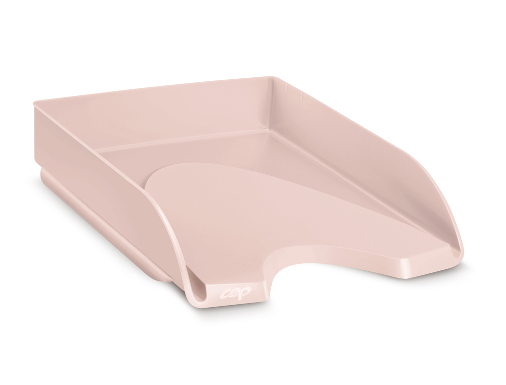Bandeja sobremesa cep mineral plastico color rosa nude 350x260x65 mm