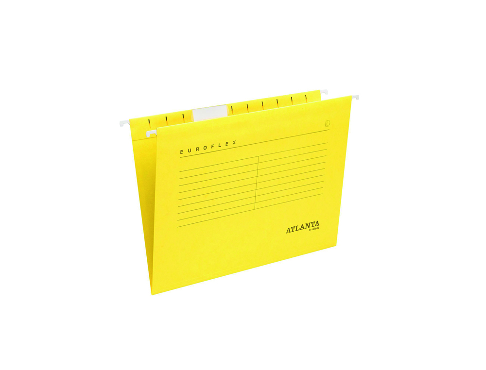 Carpeta colgante djois atlanta euroflex din a4 cartulina 100%reciclada fsc color amarillo caja de 25