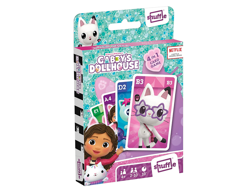 Baraja de cartas shuffle infantil gabby´s dollhouse