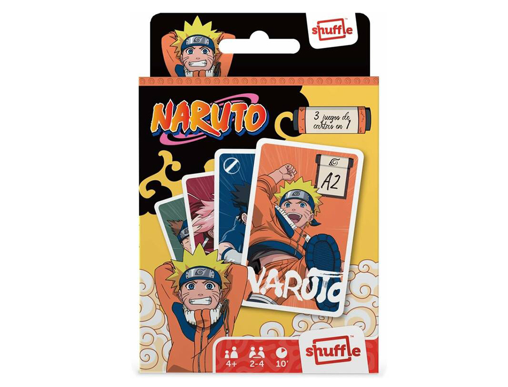 Baraja de cartas shuffle infantil naruto 3+1