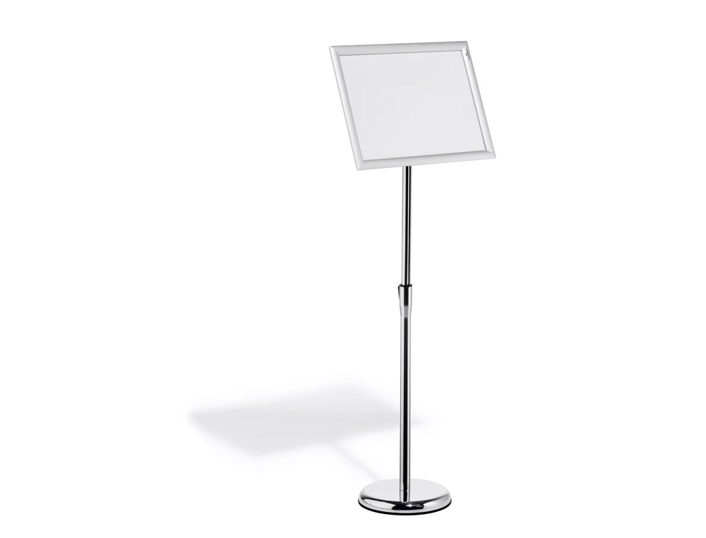 Atril de suelo durable marco aluminio din a3 vertical / horizontal altura ajustable 86 a 129 cm