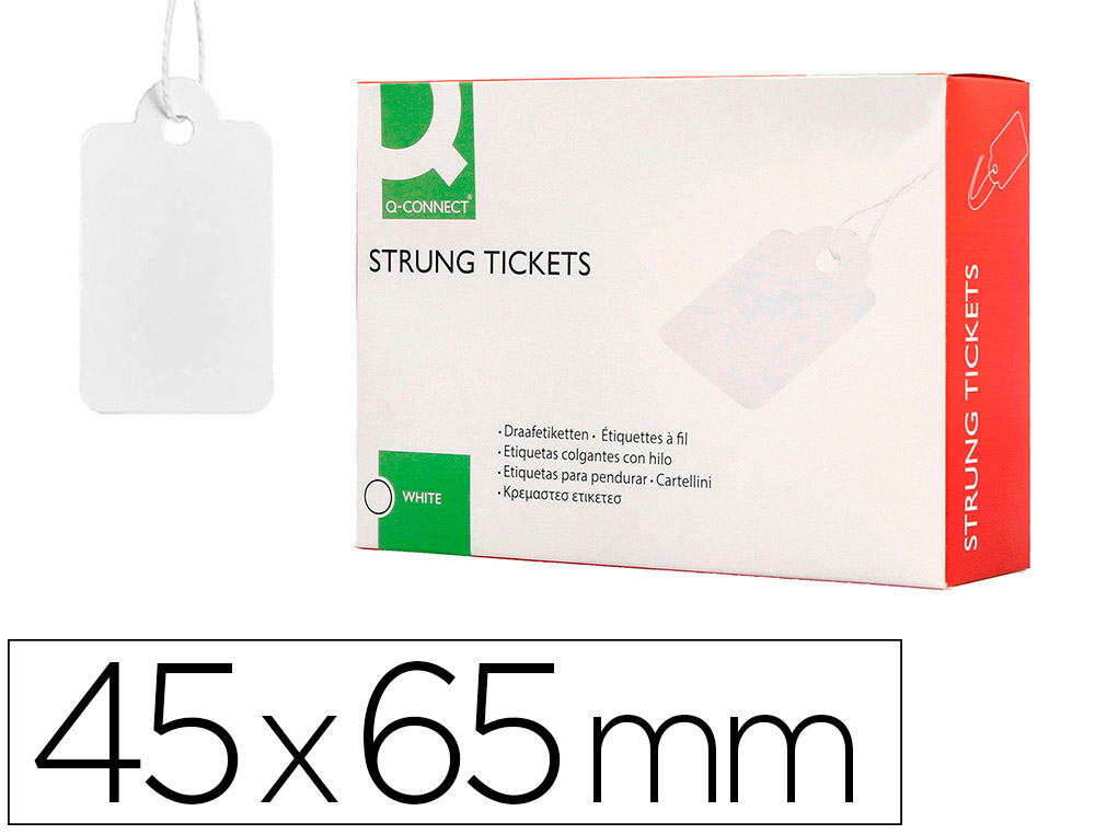 Etiquetas colgantes q-connect 45x65 mm caja de 400 unidades