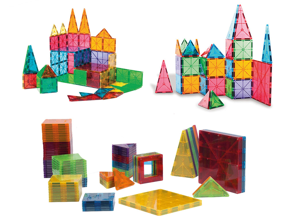 Juego de construccion amaya magtiles 104 piezas 3d formas y colores surtidos
