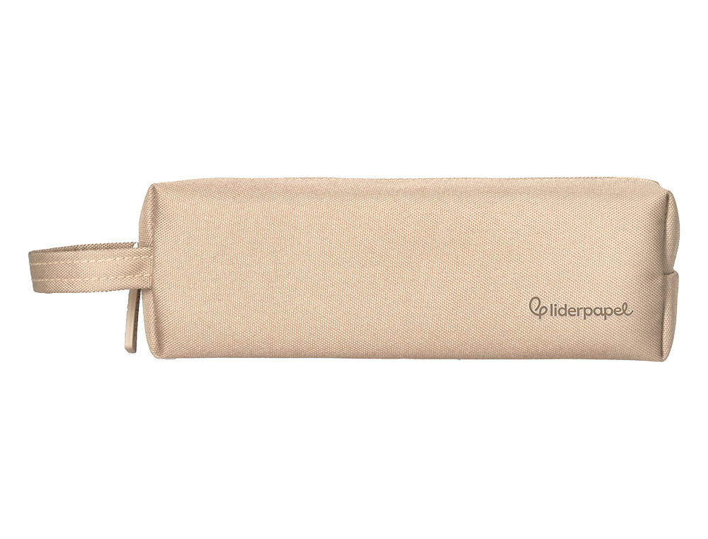 Estuche portatodo liderpapel classic rectangular con asa 210x70mm crema
