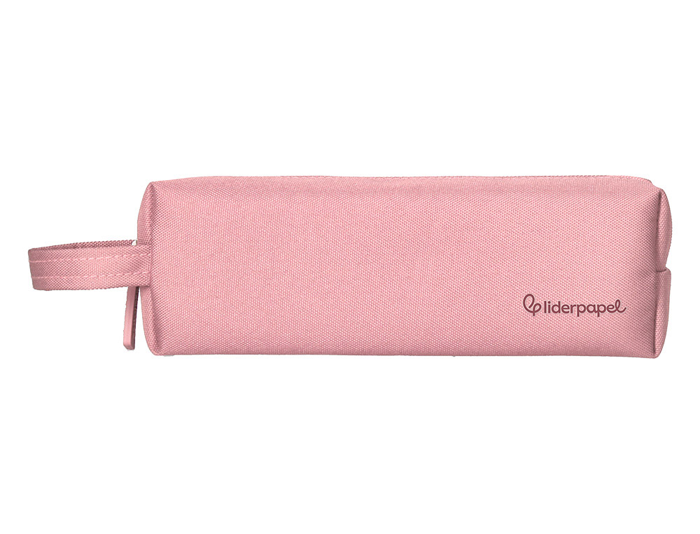 Estuche portatodo liderpapel classic rectangular con asa 210x70mm rosa