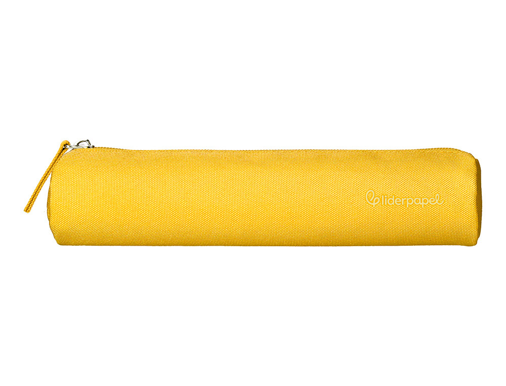 Estuche portatodo liderpapel slim cilindrico 220x45mm amarillo