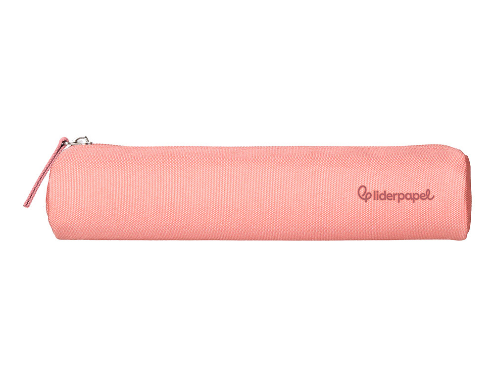 Estuche portatodo liderpapel slim cilindrico 220x45mm rosa