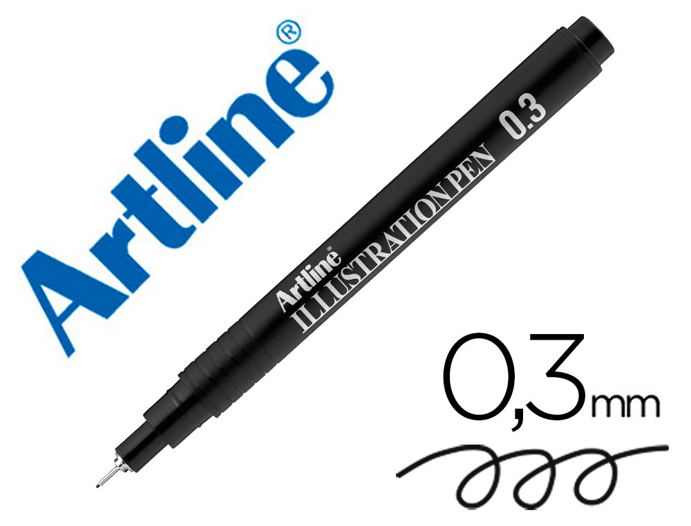 Rotulador artline calibrado micrometrico negro illustration pen ek-283iln punta poliacetal 0,3mm