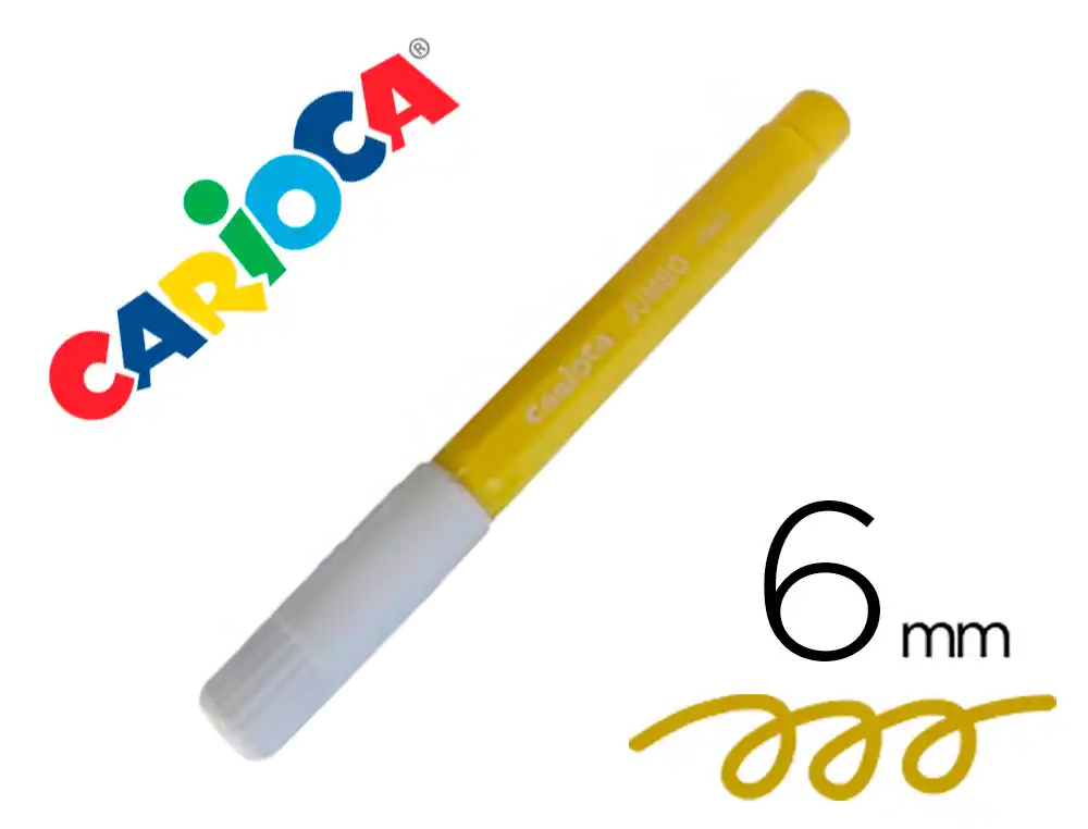 Rotulador carioca jumbo punta gruesa 6 mm lavable color amarillo