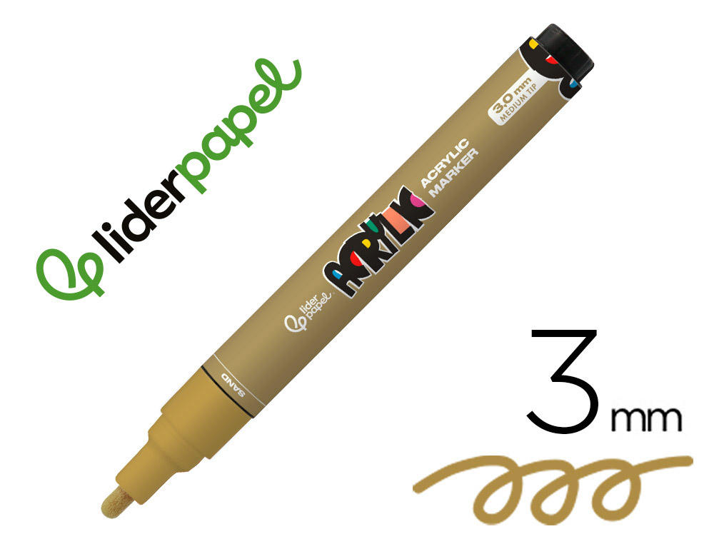 Rotulador liderpapel acrylic base agua todo tipo de superficie punta redonda 3 mm marron claro