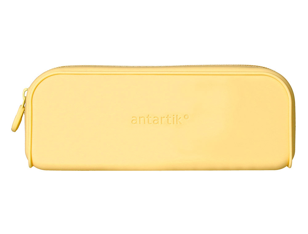 Estuche portatodo antartik prisma silicona soft rectangular 185x50x75 mm color amarillo