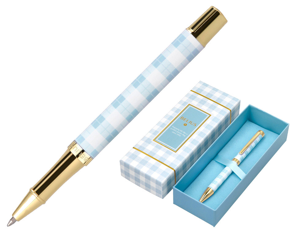 Roller belius perfect picnic day aluminio azul celeste dorado tinta color negro caja de diseño