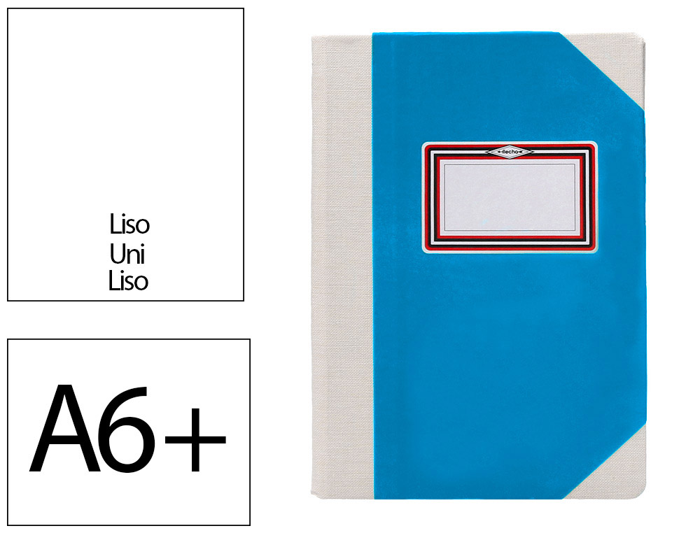 Libro cartone cosido fernandes flecha din a6+ liso 50 hojas 100 gr azul