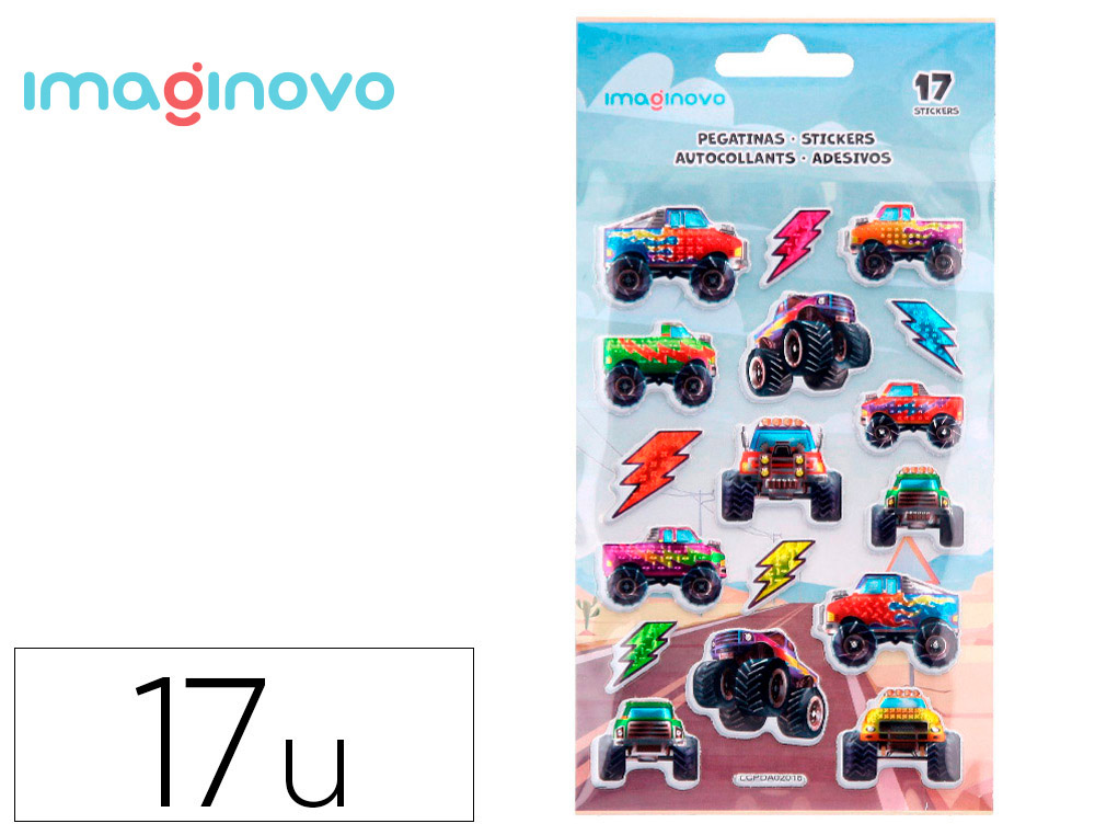 Pegatinas imaginovo kids carreras goma eva 190x105 mm en blister