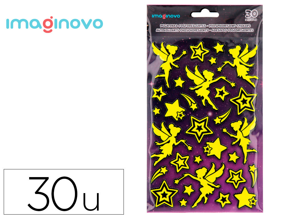 Pegatinas imaginovo luminosas hadas con relieve 190x105 mm en blister