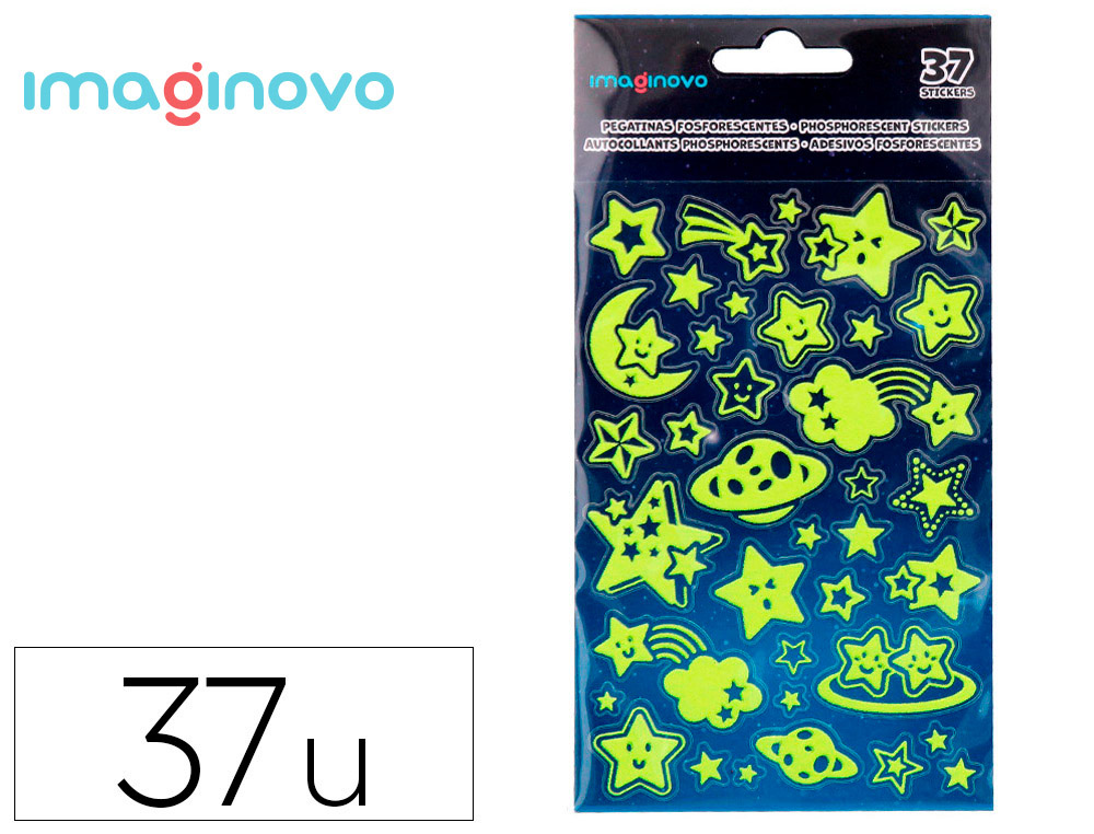 Pegatinas imaginovo luminosas estrellas con relieve 190x105 mm en blister