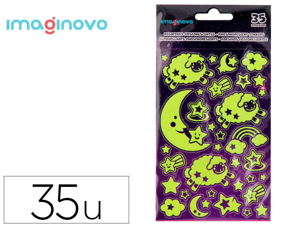 Pegatinas imaginovo luminosas luna con relieve 250x145 mm en blister