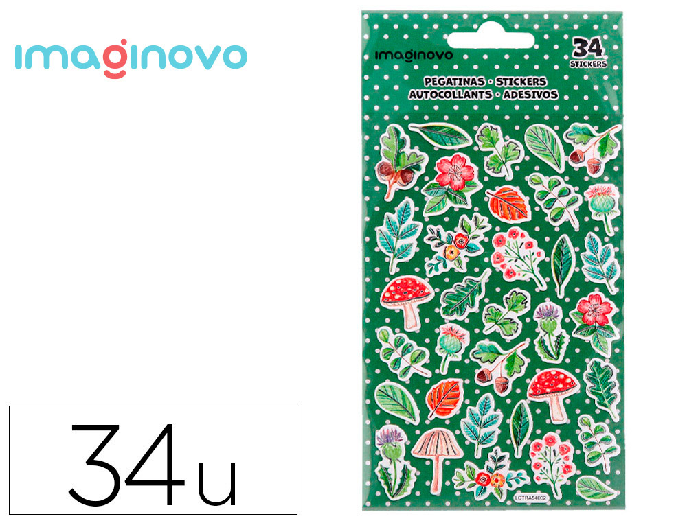 Pegatinas imaginovo flores vintage de papel 190x100 mm en blister
