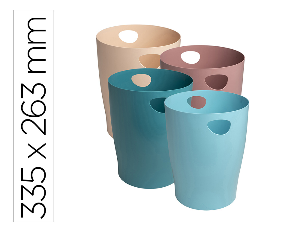 Papelera plastico exacompta ecobin skandi reciclada 15 l colores surtidos 335x263 mm