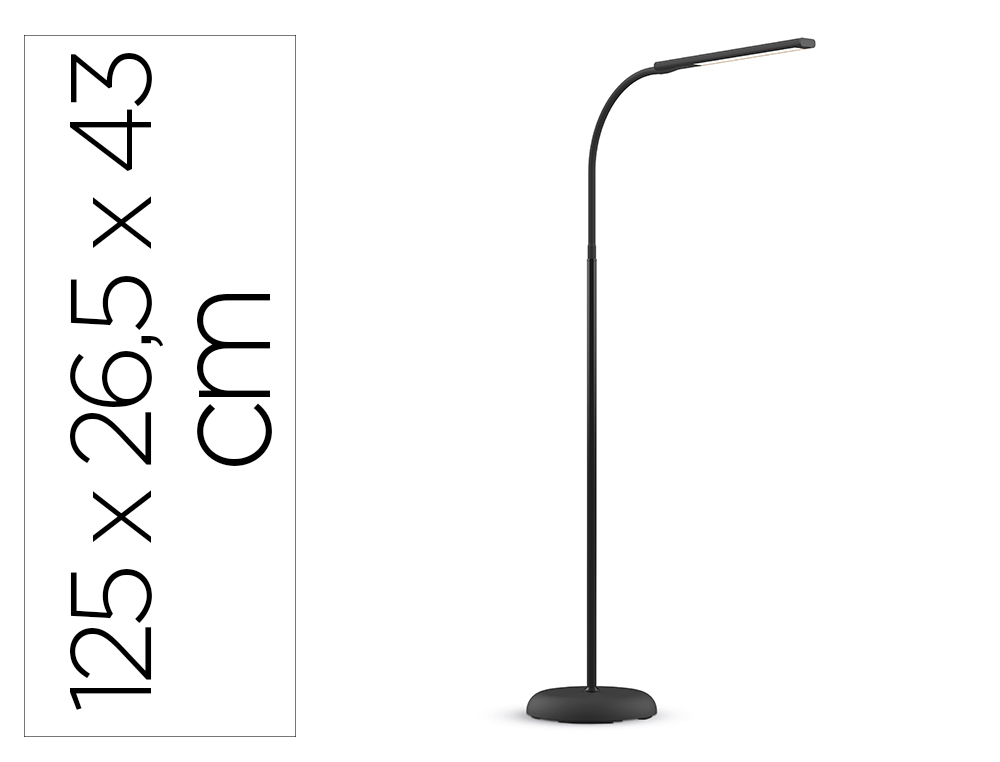 Lampara de pie maul led pirro aluminio color negro 1250x265x430 mm