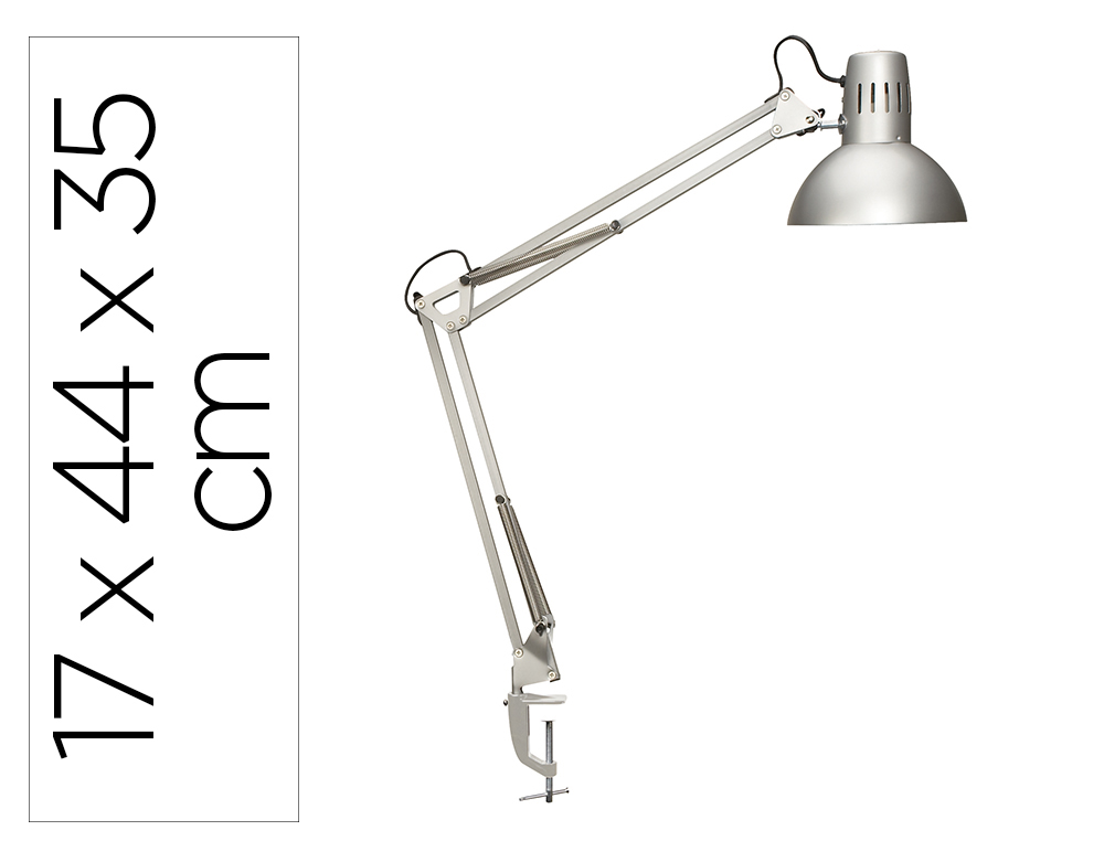 Lampara de escritorio maul study con pinza color plata 170x440x350 mm