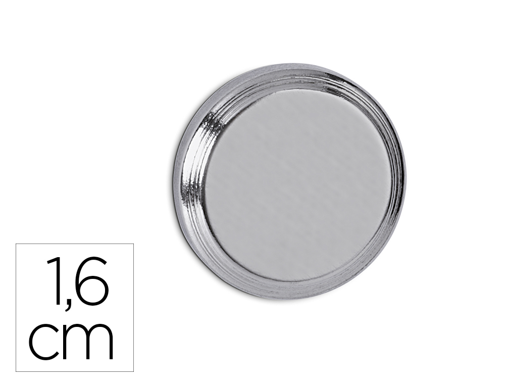 Iman maul cilindrico de neodimio 1,6 cm peso max. 5 kg diametro color plata