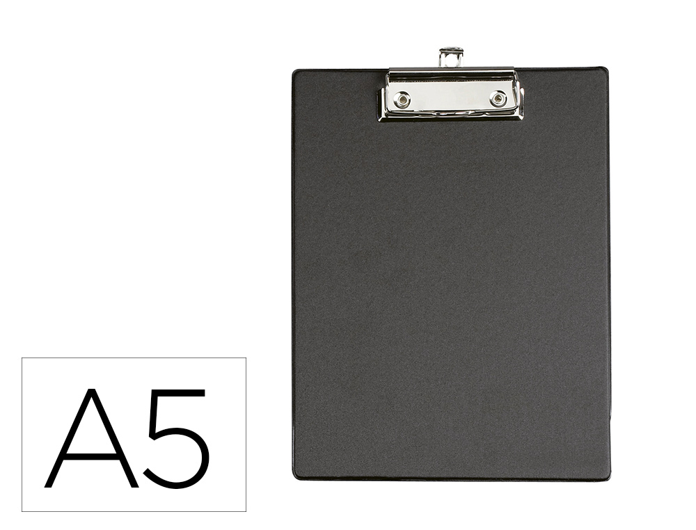 Portanotas maul din a5 carton plastificado pvc con pinza color negro