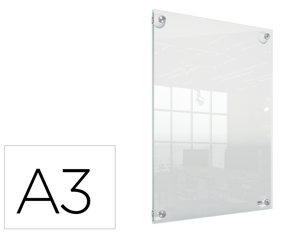 Marco porta anuncios nobo acrilico transparente mural removible din a3 sin marco 348x24x471 mm