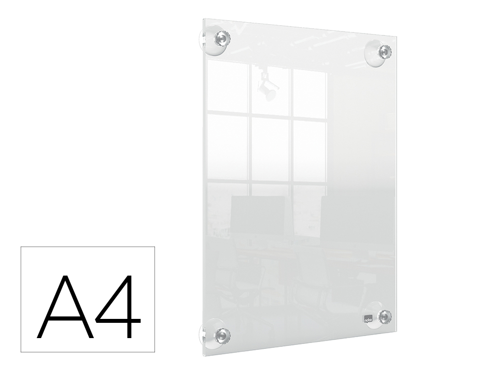 Marco porta anuncios nobo acrilico transparente mural removible din a4 sin marco 261x24x346 mm