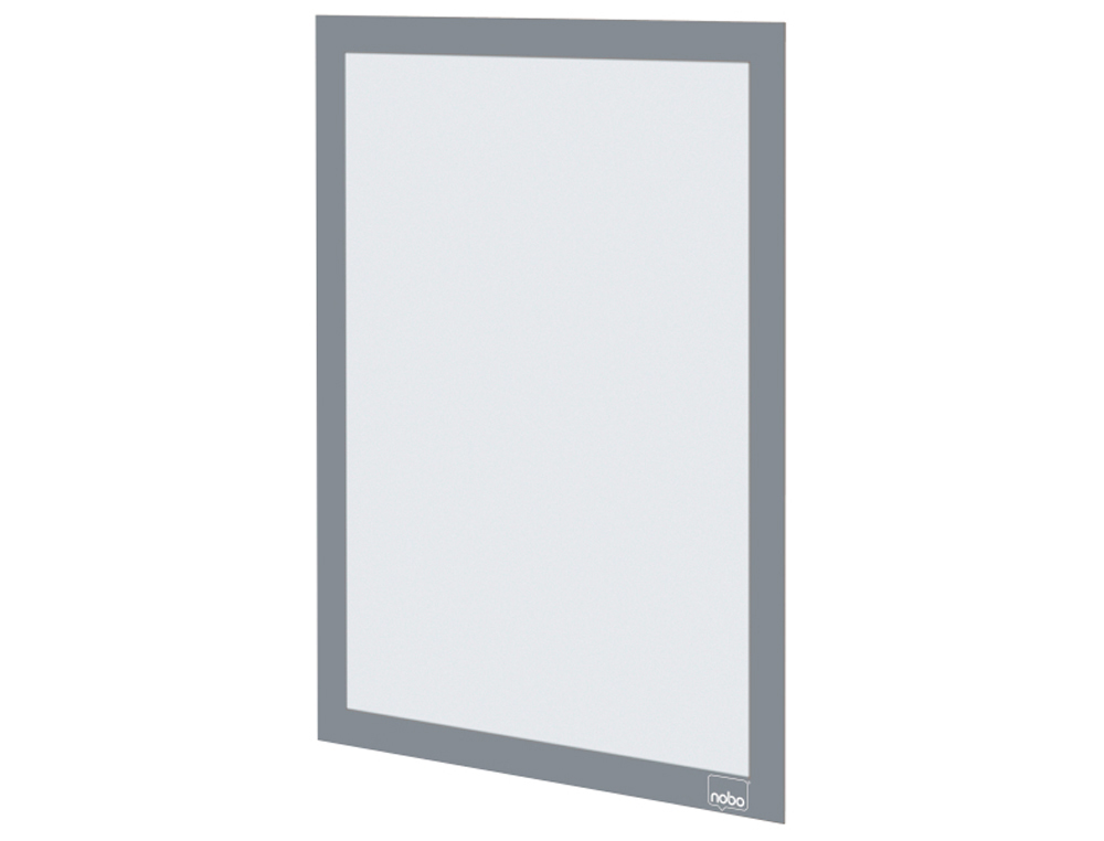 Marco porta anuncios nobo din a4 marco magnetico autoadhesivo color plata pack de 2 unidades