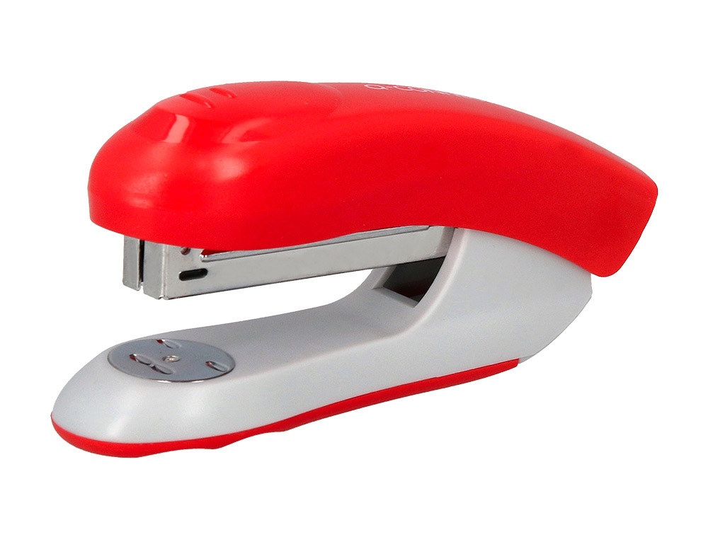 Grapadora q-connect kf14206 plastico abs roja capacidad 20 hojas