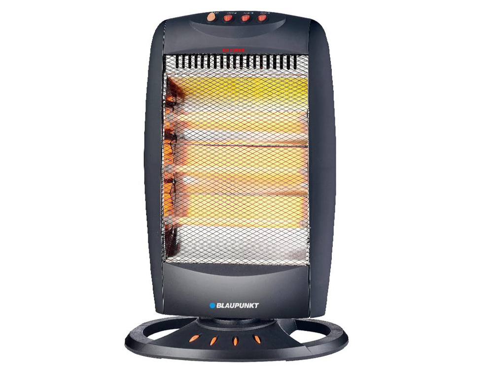 Estufa de cuarzo blaupunkt 1200w tres niveles potencia funcion oscilante color negro