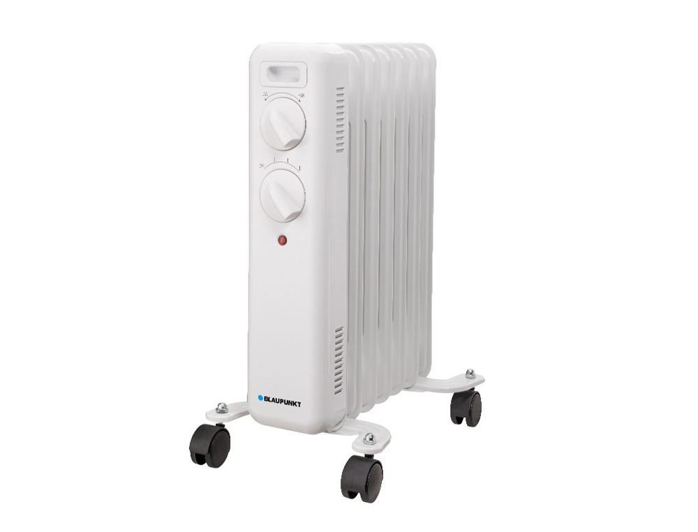 Radiador de aceite blaupunkt 1500w 7 elementos calorificos proteccion sobrecalentamiento con ruedas color blanco
