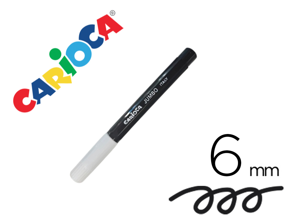 Rotulador carioca jumbo lavable negro punta gruesa 6 mm