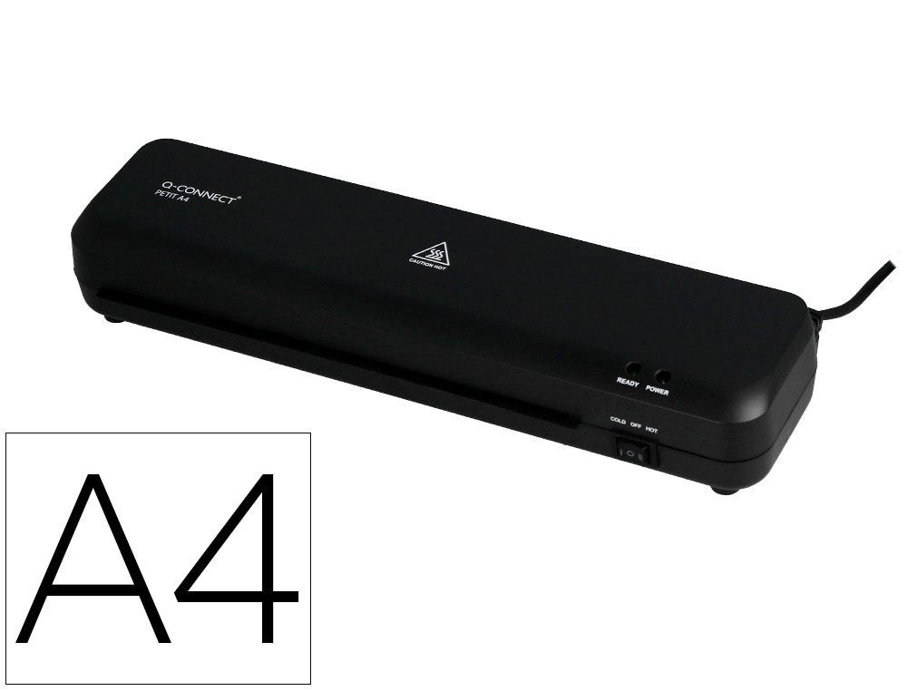 Plastificadora q-connect compacta kf19061 din a4 plastificado caliente/frio luces ready/power 2 rodillos