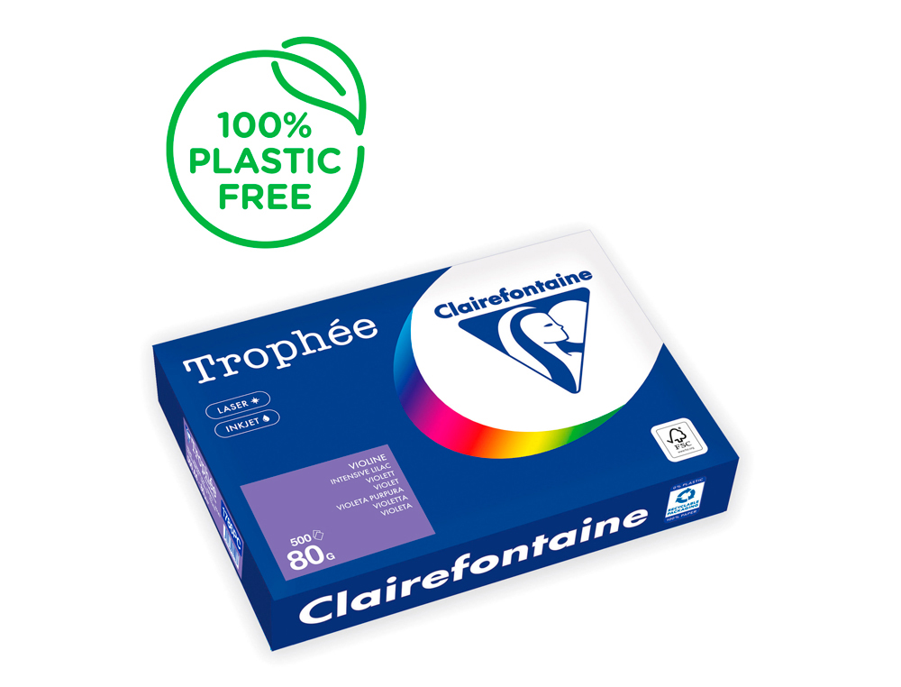 Papel color trophee a4 80gr rosa violeta intenso paquete de 500 hojas