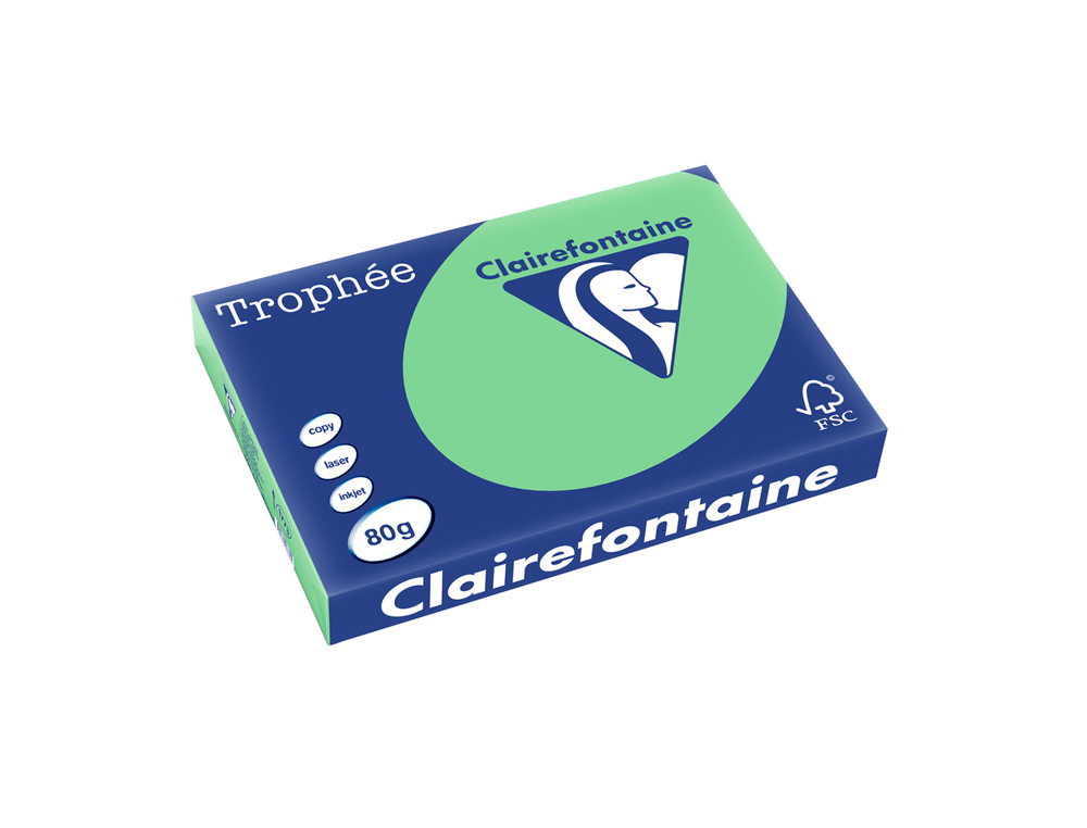 Papel color trophee a3 80gr verde pastel paquete de 500 hojas