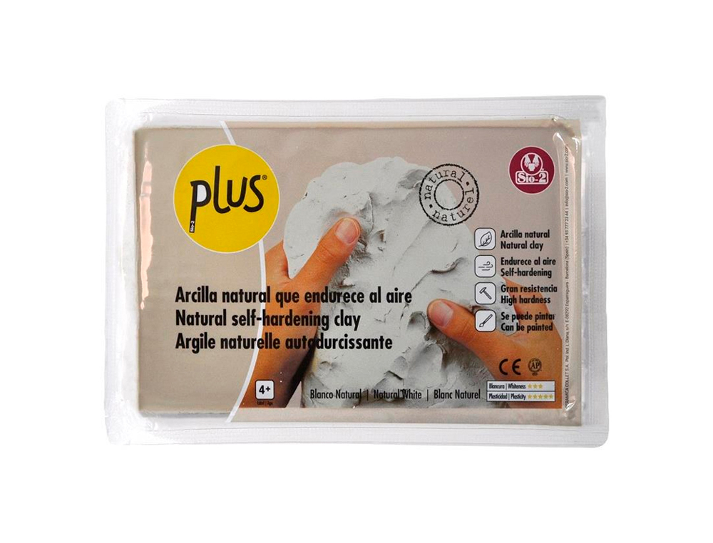 Pasta de modelar sio-2 plus color blanco natural paquete de 1 kg