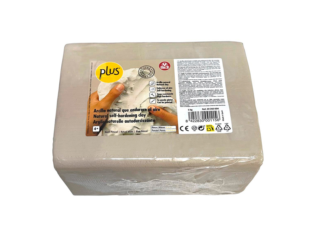 Pasta de modelar sio-2 plus color blanco natural paquete de 5 kg