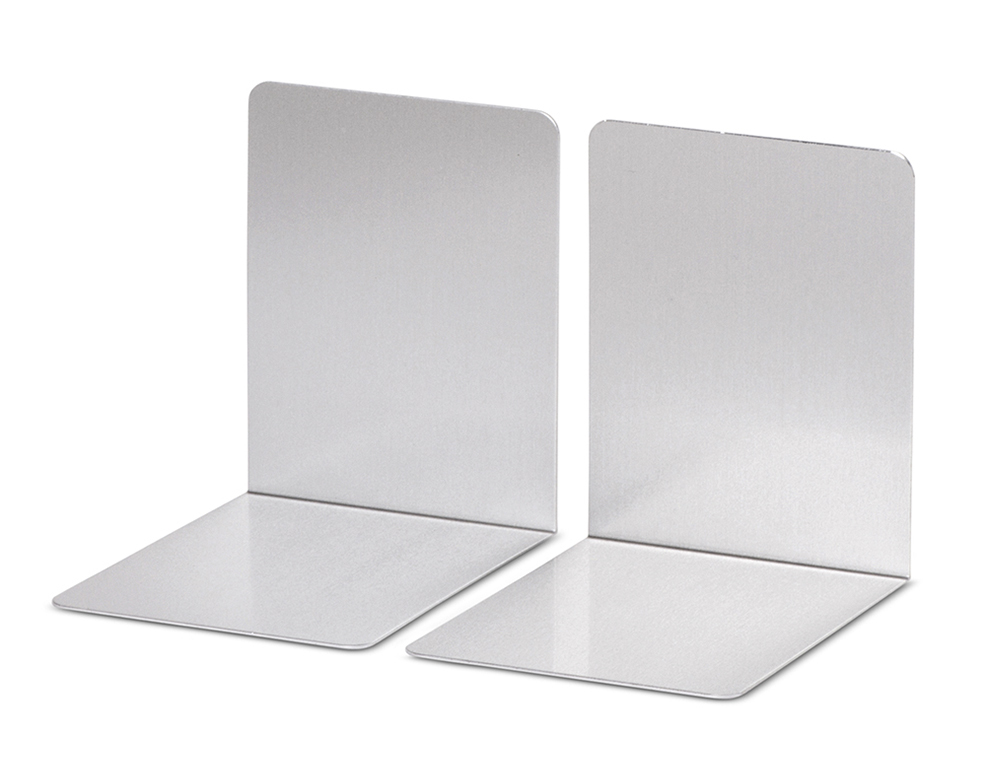 Apoyalibros metalico maul aluminio 100x80x100 mm pack de2 unidades