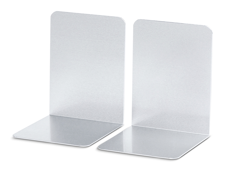 Apoyalibros metalico maul aluminio 100x100x130 mm pack de 2 unidades