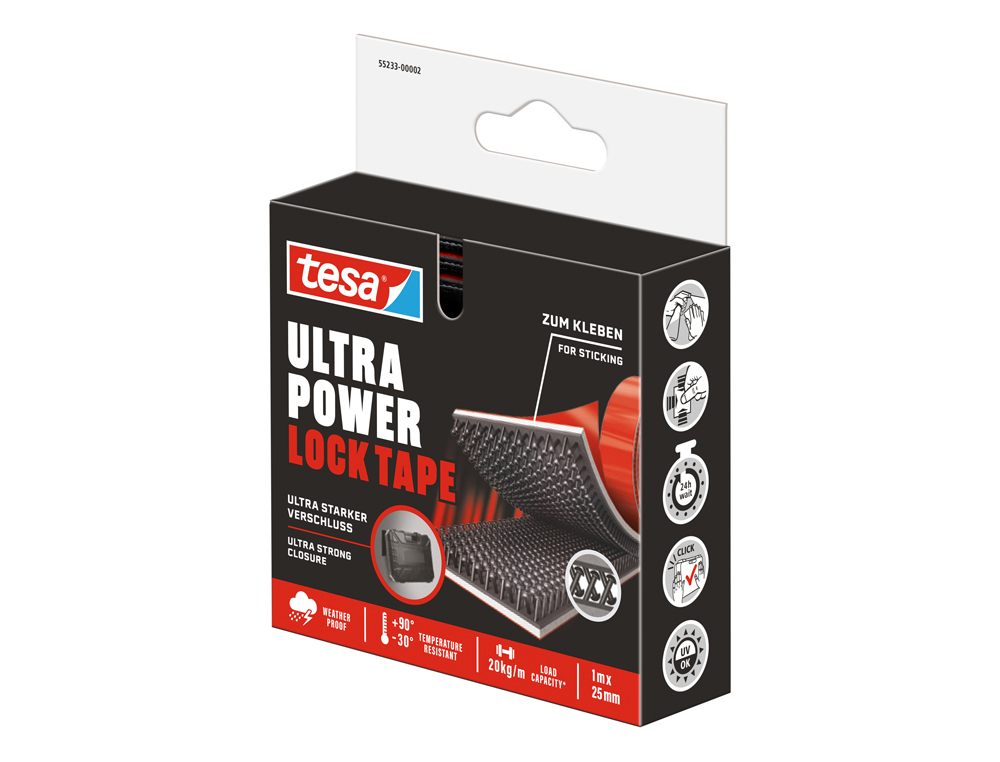 Cinta adhesiva tesa ultra power lock tape 1 mt x 25 mm