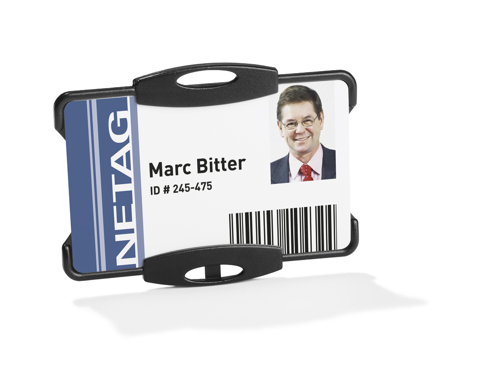 Identificador durable poliestireno rigido para 1 tarjeta vertical/horizontal 54x87 mm