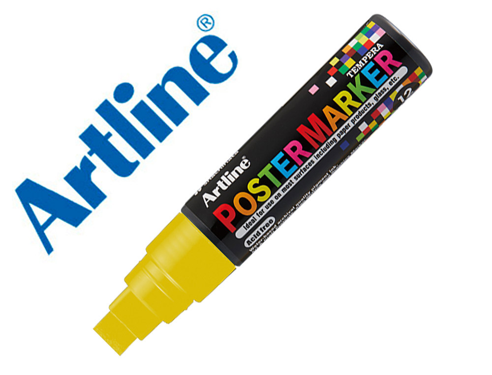 Rotulador artline poster marker epp-12 punta rectangular 12 mm color amarillo